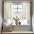 thumbnail image 2 of Linen Textured Tier Curtains 36 Inch for Kitchen Windows Farmhouse Cafe Curtains Small Drapes Rustic Light Filtering Half Window for Living Room Laundry Rod Pocket 2 Panels Natural Crude, 2 of 8
