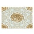 thumbnail image 1 of Floral Cutting Board, Rose Florets with Classic Graphic Lace Feminine Retro Oriental Motif, Decorative Tempered Glass Cutting and Serving Board, Large Size, Sand Brown White, by Ambesonne, 1 of 1