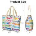 thumbnail image 3 of Tote Bag for Women - Colorful Funny Dachshund Shoulder Bag - Large Utility Work Duffle Bag with Zipper Handbag for Travel, Work, Sprots, 3 of 5