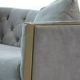 thumbnail image 3 of Reba 57 Inch Loveseat with 2 Pillows Gold Steel Frame Light Gray Velvet, 3 of 5