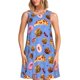 thumbnail image 1 of Easygdp Fastfoods para Vestido Transpirable de Mujer, Vestido Suelto de Manga Corta con Pliegues y Bolsillos para el Verano, 1 of 7