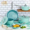 thumbnail image 6 of Thyme & Table 12 Piece Non-Stick Acadia Cookware Set, Pots and Pans Set - Blue, 6 of 8