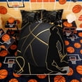 thumbnail image 3 of Erosebridal Gold Black Basketball Queen Sheet Sets, Sport Bed Set for Men and Boys, 4 Pieces, 1 Flat Sheet, 1 Fitted Sheet and 2 Pillowcases, 3 of 6