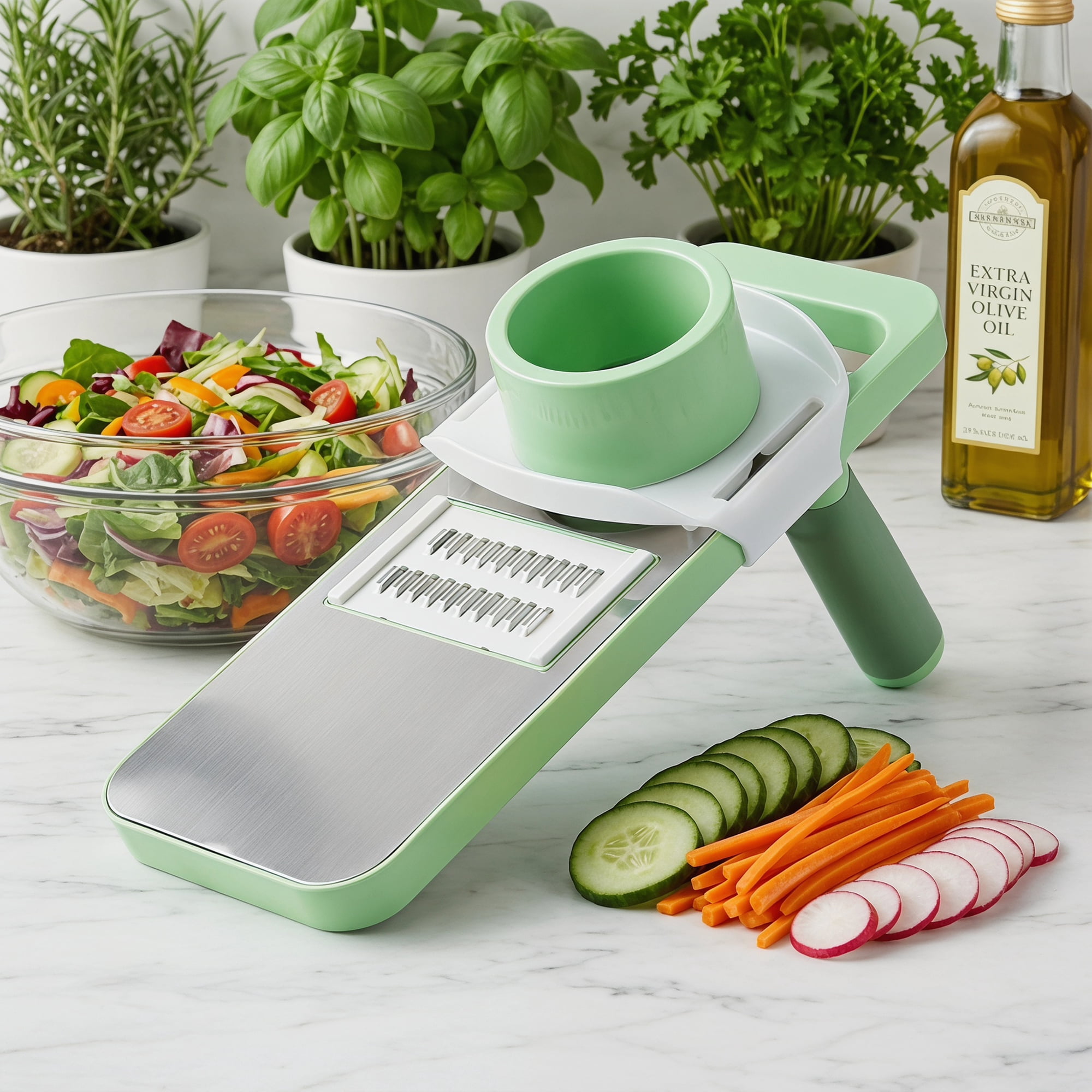 Unique Bargains Mandoline Slicer Vegetable Chopper Cutter for Potato 3 in 1 11.2" x 4.1"