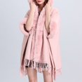 thumbnail image 5 of HJYCHN Hair Scarf for Women Ladies Imitation Collar Hooded Cape Shawl Large Cardigan Scarf Scarves Shawls for Women Pink One Size, 5 of 5