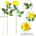 thumbnail image 2 of 12PCS Artificial Silk Flowers Realistic Roses Bouquet Long Stem for Home Wedding Decoration Party (Yellow), 2 of 5