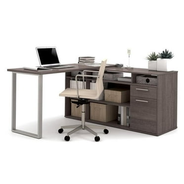 Atlin Designs L-Shaped Desk in Bark Gray