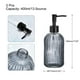 thumbnail image 2 of Jabón Dispensadores Juegos - 13.5Oz Vidrio Plato Mano Jabón Dispensadores con Bomba para Cocina Baño, 2uds Gris Unique Bargains dispensadores de jabón de encimera, 2 of 5