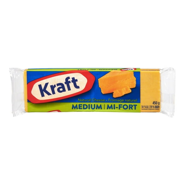 Bloc de fromage naturel cheddar mi-fort de Kraft