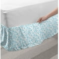 thumbnail image 2 of Aqua and White Bed Skirt, Hand Drawn Branches with Berry Silhouettes Monotone Spring Season Design, Elastic Bedskirt Dust Ruffle Wrap Around for Bedding Decor, 4 Sizes, Aqua and White, by Ambesonne, 2 of 2