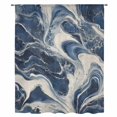 thumbnail image 2 of Navy Blue White Sheer Curtains 84 Inches Long, Marble Texture Abstract Art Light Filering Curtains, Breathable Simi Curtain Privacy Drapes for Living Room Bedroom Lightweight Window Treatment, 2 of 9