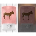 thumbnail image 2 of Caroline's Treasures BB7849CNL Cotentin Donkey Pink Check Ceramic Night Light, 6x4x3", multicolor, 2 of 2