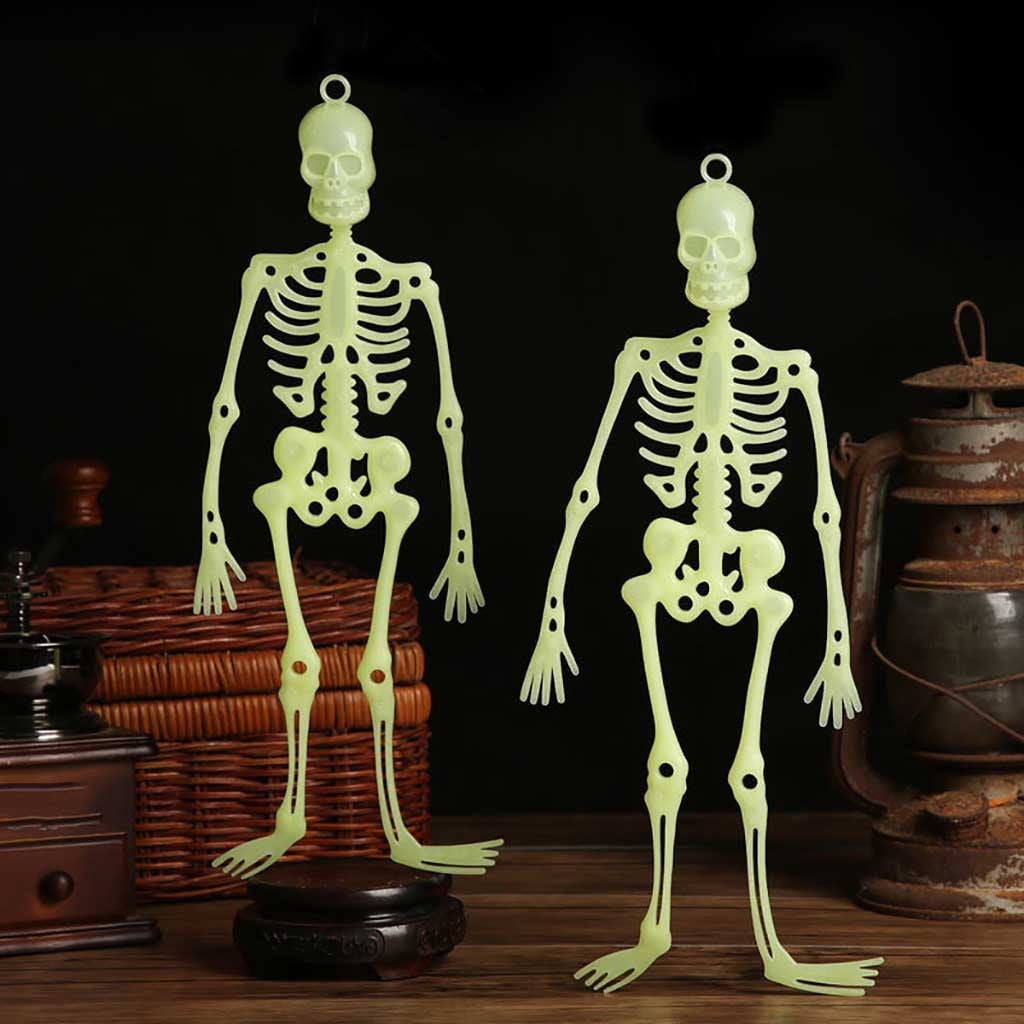 Scary Luminous Human Skeleton Hanging Halloween Bar Party Skull Decor Funny Prop 