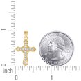 thumbnail image 2 of 10k Yellow Gold Unisex Cubic Zirconia CZ Cross Religious Charm Pendant Necklace 26.2x14.90mm Wide Pendant for Women, 2 of 2