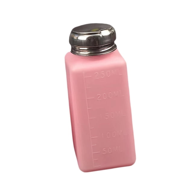 Dispensador de líquido con pulsador, envase cosmético, portátil, botella vacía premium para desmaquillar, salón personal, rosa 250 ml