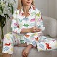 thumbnail image 6 of Yiaed Happy Easter Rabbit Print Pajamas Women's Long Sleeve Sleepwear Soft Button Down Loungewear Pjs Lounge Set Nightwear Womens Pajama Pants-Small, 6 of 7