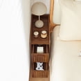 thumbnail image 6 of MIYZEAL Narrow Walnut Nightstand Set of 2, 23.62" Tall Small Bedside Table with 2 Drawers & Open Compartment, Slim Side End Table, Mid-Century Modern Night Stand for Bedroom, Small Spaces, 6 of 10