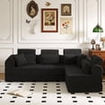 thumbnail image 2 of LiviNest Modular Sofa Bed for Small Apartments: 2-in-1 Space Solution - Daytime 4-Seat Sofa & Nighttime Guest Bed - Compressed Modular Design for Easy Moving & Modern Minimalist Corduroy Black, 2 of 6