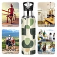 thumbnail image 7 of Yayeee 20oz Insulated Water Bottle Double Wall Stainless Steel with Flip Straw Lid, Green Circle, 7 of 7