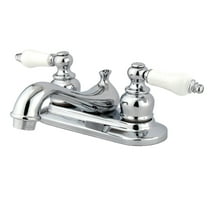 Kingston Brass GKB601PL Water Saving Restoration Centerset Lavatory Faucet with Porcelain Lever Handles, Chrome