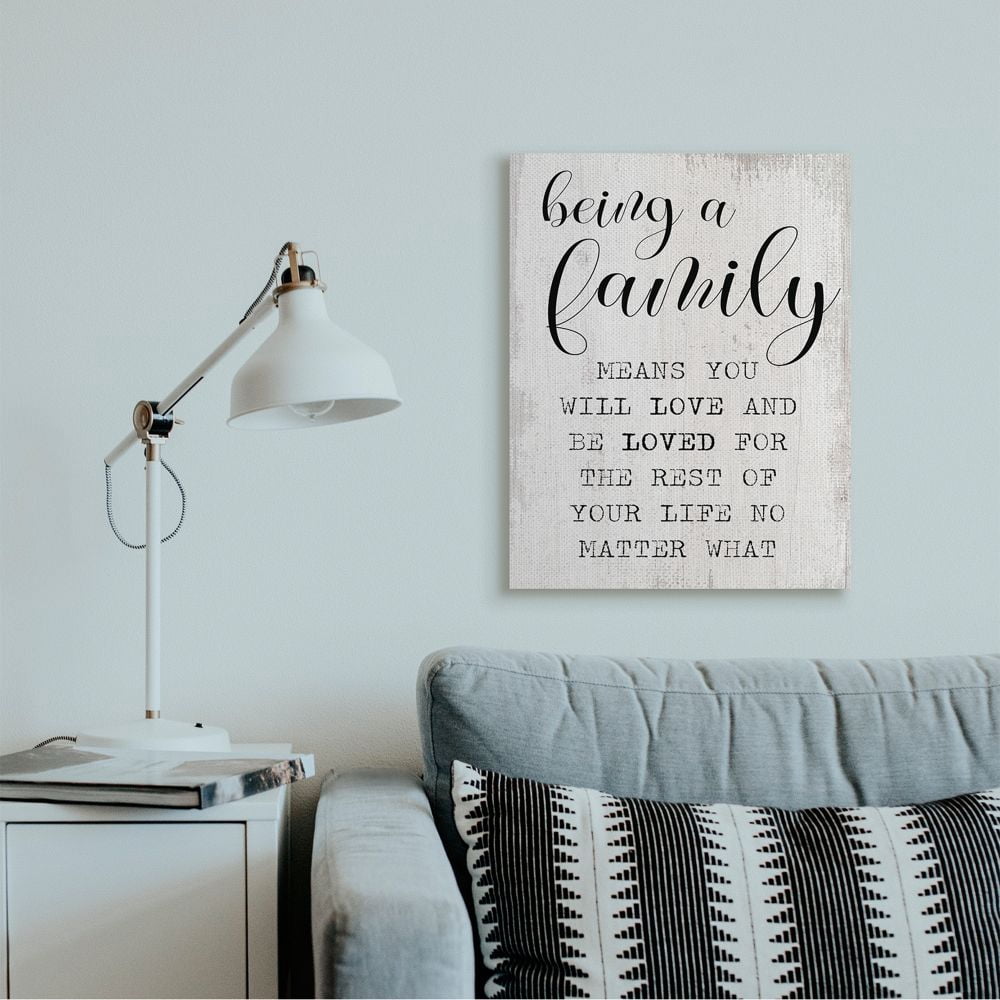 Stupell Industries Family is Being Loved Phrase Motivational Home Sentiments Canvas Wall Art Design by Daphne Polselli, 24" x 30"