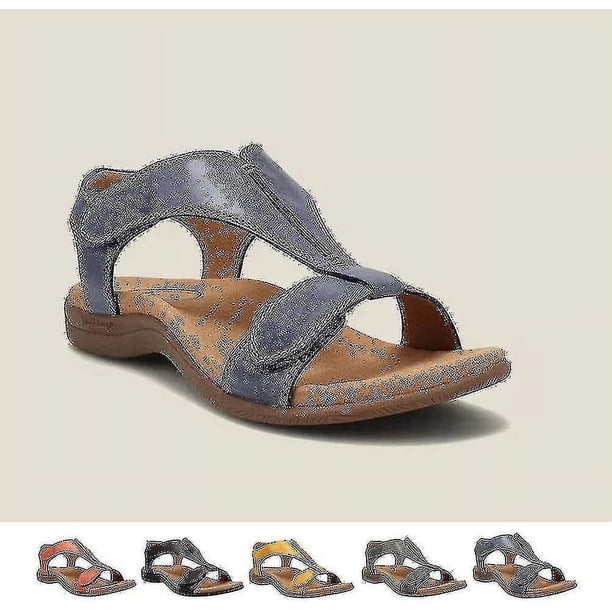 Sandalias ortopédicas cómodas para mujer, sandalias ortopédicas Sursell, sandalias casuales de playa planas