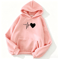 thumbnail image 2 of Hoodie for Women Plus Size Solid Color Long Sleeve Sweaters for Women Hooded Pocket Top Hooded Pullover Sweatshirts Blouse, 2 of 6