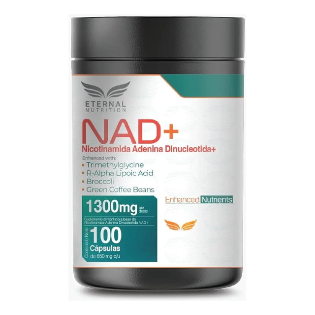 NAD+ Puro con Trimetilglicina y Ácido Alfa Lipoico Eternal Nutrition 100 Cápsulas 1300 mg
