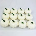 thumbnail image 2 of Set of 6 Artificial White Pumpkins, 3.5 Inch Decorative Foam Pumpkins for Fall, Halloween, Thanksgiving Decor, 2 of 7