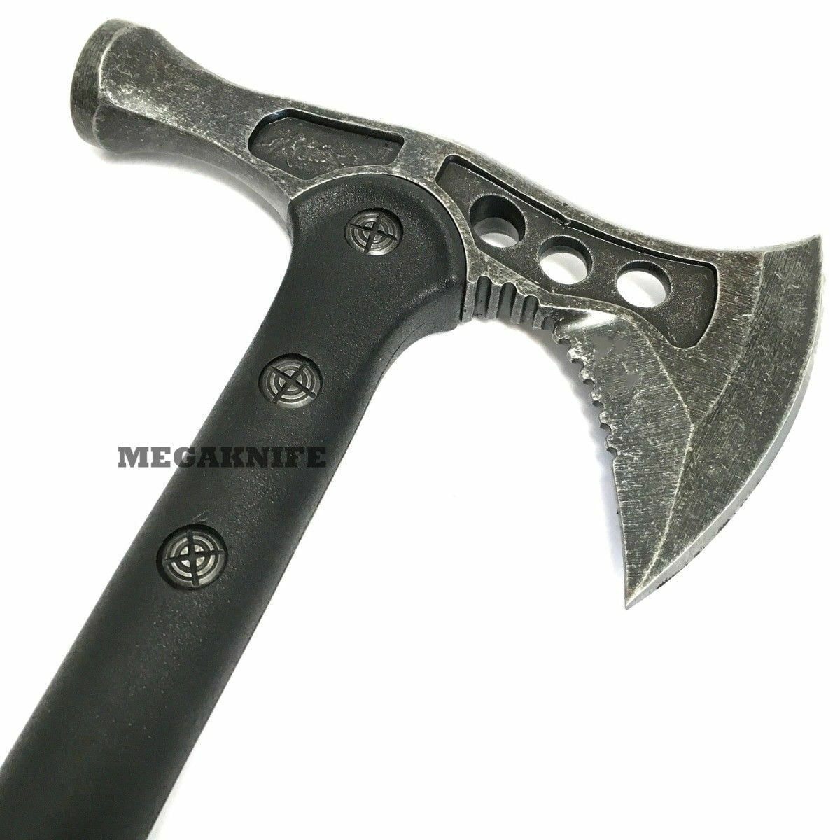 15" Stonewash Hunting TOMAHAWK Axe HATCHET w Sheath Outdoor Camping Hunting Knife
