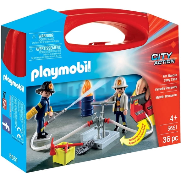 Caso de transporte de rescate contra incendios Playmobil