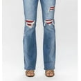 thumbnail image 3 of Judy Blue Mid Rise Plaid Patch Detail Bootcut Jeans, 3 of 5