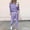 Purple, variant on Sweatsuits 2pcs Sets Womens Jogger Set Long Sleeved Round neck Wave Leisure Fashion Loose Two Piece Sweatpants Joggers Light Blue Size 4XL