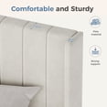 thumbnail image 6 of CONCETTA Twin Size Bed Frame with Wingback Fabric Upholstered Headboard and Wooden Slats Support, No Box Spring Needed, Easy Assembly, Beige, 6 of 7