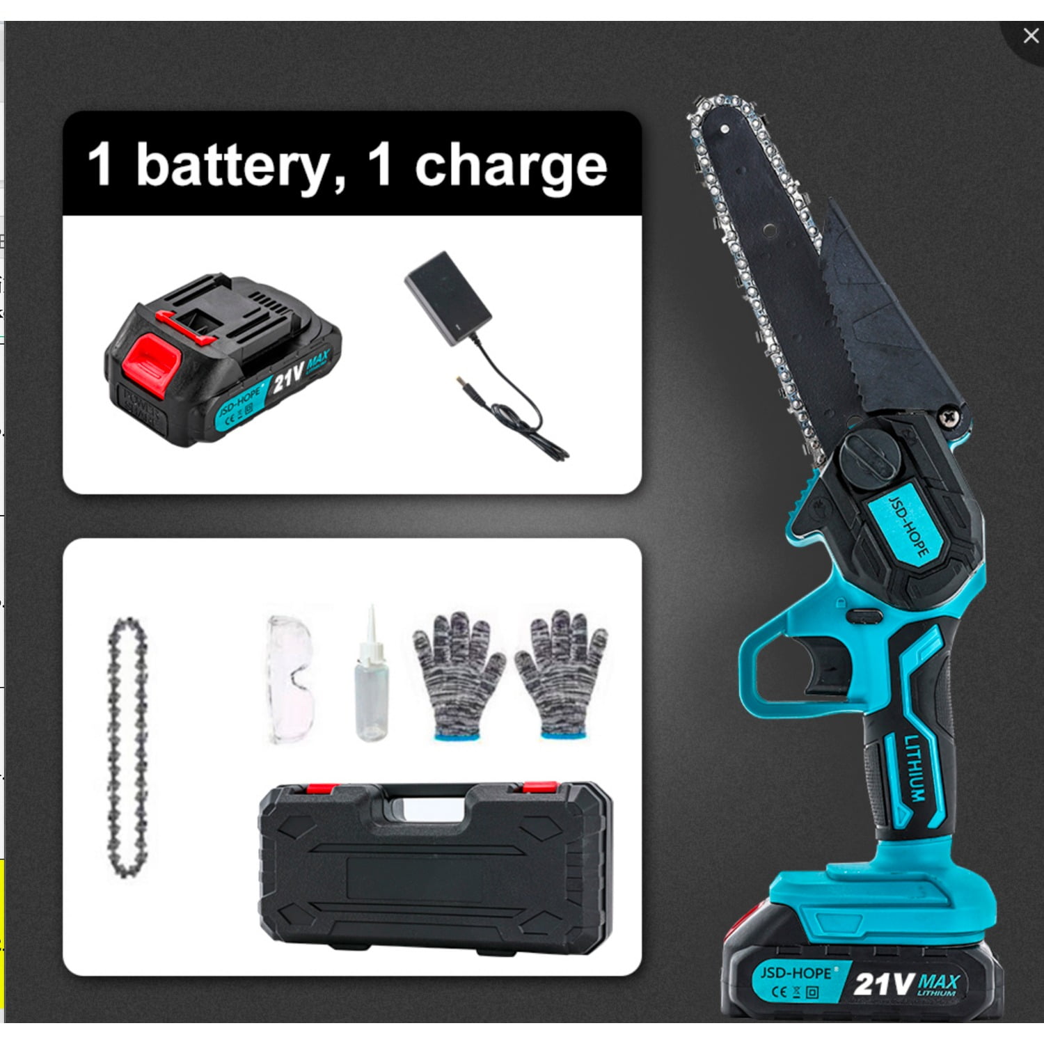 6-Inch Cordless Chainsaw-Compact Electric Chainsaw with Lithium-Ion Battery, Lightweight Handheld Design for Wood Cutting, Tree Pruning&Branch Trimming, Ideal for Home Garden and Outdoor Use