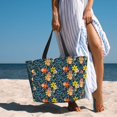 thumbnail image 6 of KdxioBlue Floral for Beach Bag for Women Large Beach Tote Bag Waterproof Sandproof Swim Bag with Zipper Pockets Beach Vacation Travel, 6 of 7