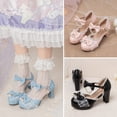 thumbnail image 6 of SACFOF Kawii Shoes Bow Pearl Heels Lolita Platform Heels for Women Lace Cute Mary Janes Pumps, 6 of 6