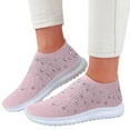 thumbnail image 4 of Xiaoxatg Women's Casual Shoes Breathable Mesh On Flat Comfortable Walking Footwear with Rhinestone for Daily Activities 7 Pink, 4 of 7
