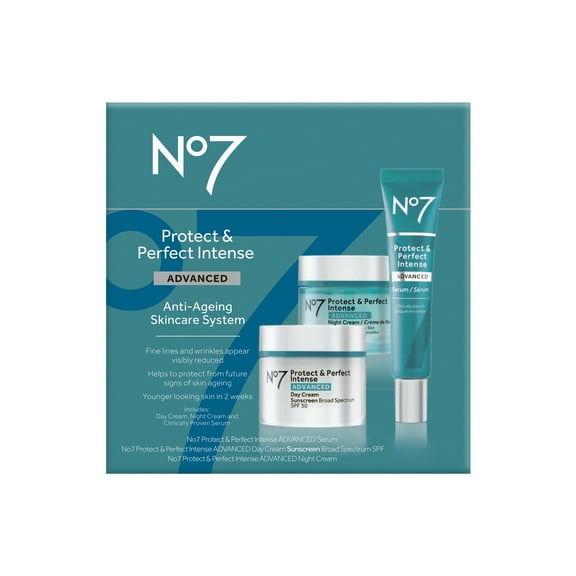 No7 Protect & Perfect Intense Advanced Skincare System with Serum, Day Cream & Night Cream