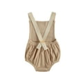 thumbnail image 2 of Nokiwiqis Toddler Rainbow Embroidery Bodysuit, Sleeveless Suspender Romper, 2 of 7