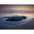 thumbnail image 2 of Frank, Assaf 32x25 White Modern Wood Framed Museum Art Print Titled - Rocks on the beach at dusk, 2 of 4