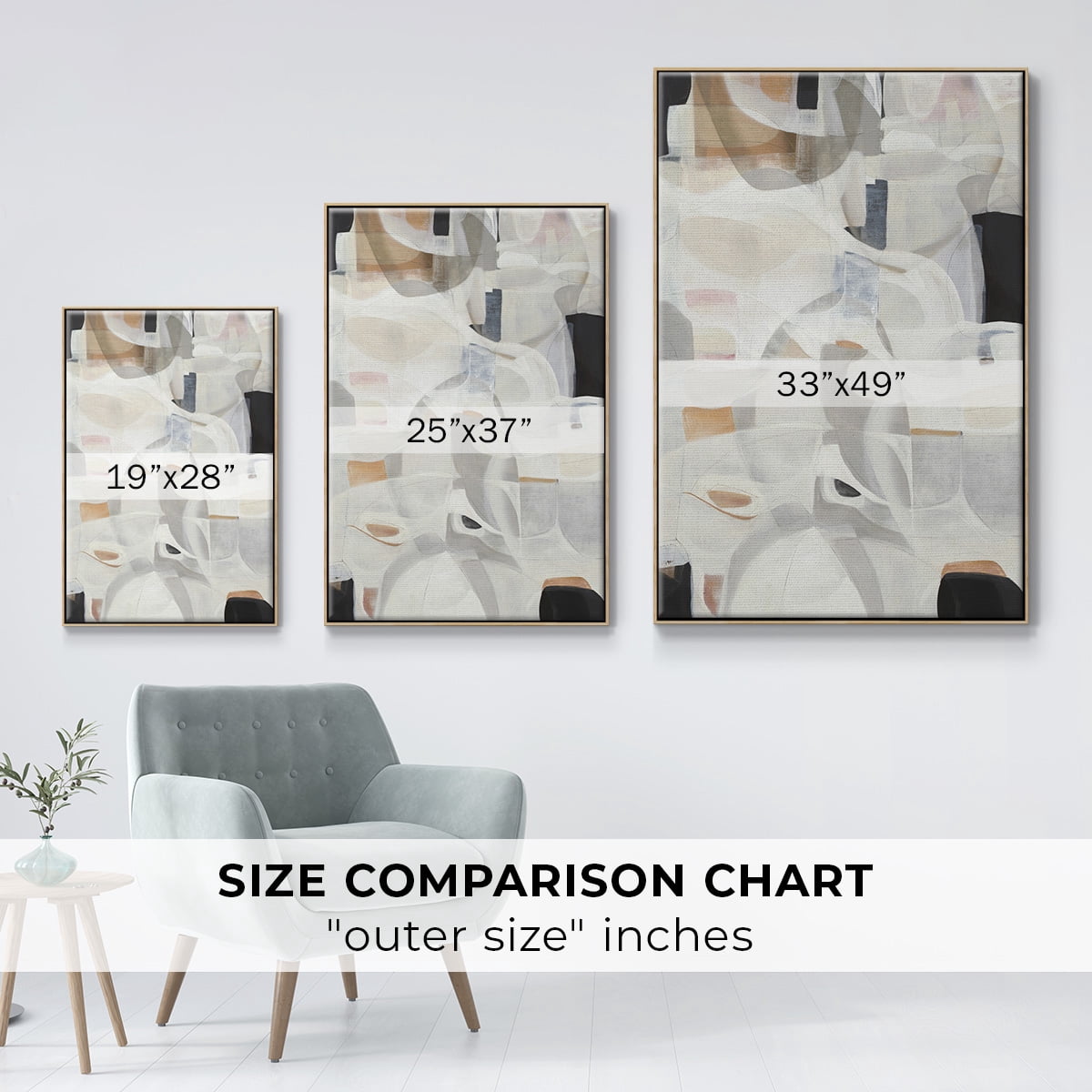 Windswept Framed Premium Gallery Wrapped Canvas - Ready to Hang - 25 x 37 - Natural Wood Floating Frame