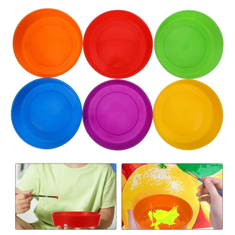 1 Set/6pcs Kids Paint Plate Plastic Pallets DIY Art Painting Board