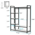 thumbnail image 6 of Tribesigns Free -Standing Wardrobe,  Heavy Duty Clothing Wardrobe Shelves Clothes Storage Organizer with Hanging Rail 6 Shelves Standing Garmen Rack for Bedroom, 6 of 6