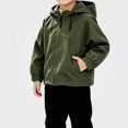 thumbnail image 2 of Afuyipoi Toddler Boys Zip Up Hooded Casual Jacket Lightweight Windbreaker Outdoor Fall Winter Size 6M-4Y Army Green Size 3T, 2 of 7