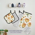 thumbnail image 5 of Sunflowers Leaves Pumpkins Halloween Apron Set with Oven Mitts Pot Holders Set of 5 Kitchen Stuff Accessories, 5 of 6