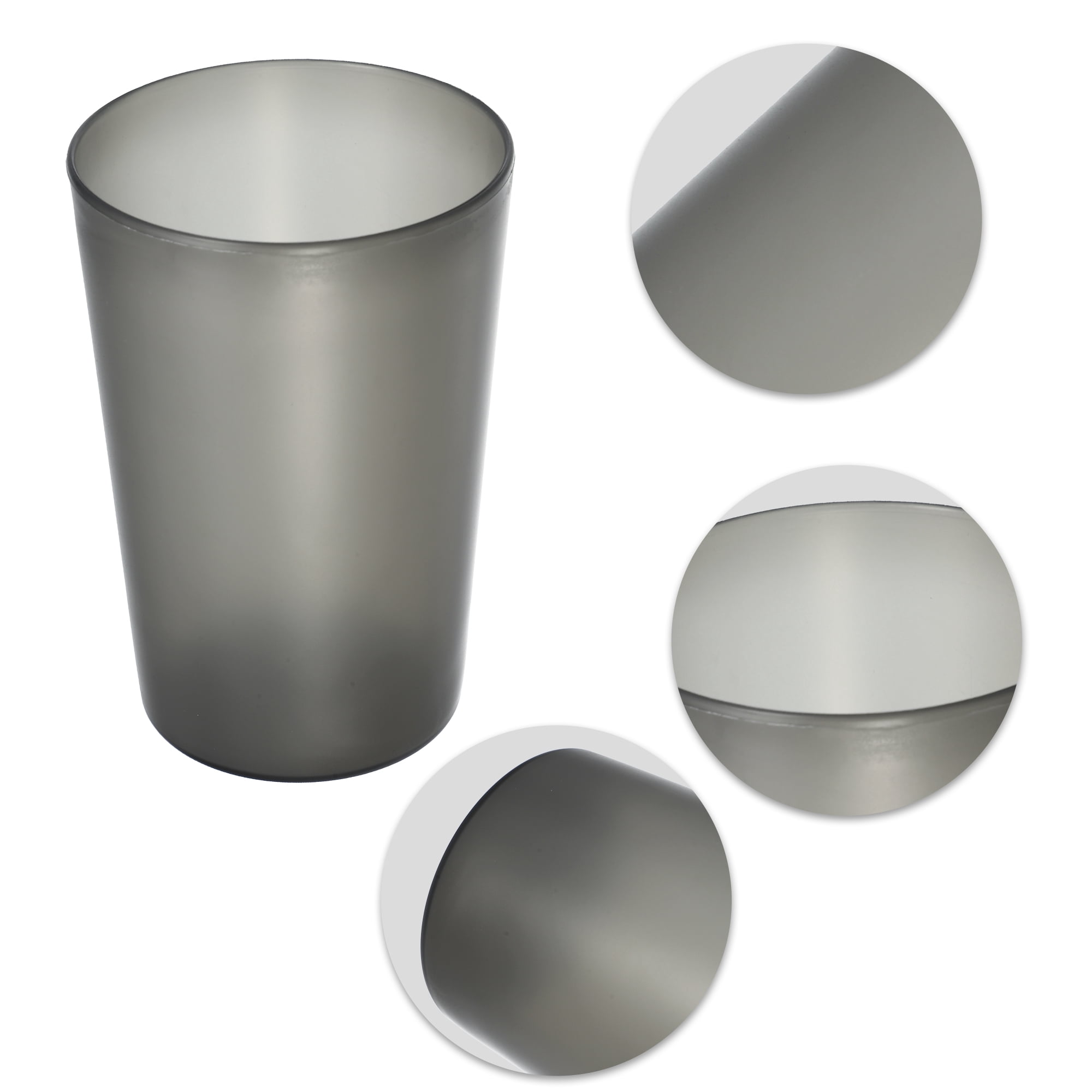 Unique Bargains 2Pcs Bathroom Toothbrush Tumblers PP Cup Color Gray Black 4.52"x3.03"