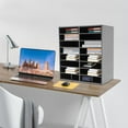 thumbnail image 4 of 16-slot File Organizer with Adjustable Layers Desktop Storage Cabinet, Stackable File Storage Holder 16 Compartment Office Mailbox for Home, Office (Black), 4 of 8
