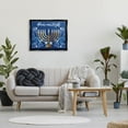 thumbnail image 2 of Peace & Light Floral Hanukkah Menorah Holiday Graphic Art Jet Black Framed Art Print Wall Art, 2 of 6
