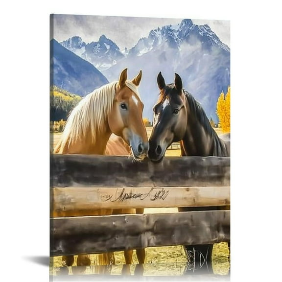 LHONGY - Personalized horse artwork with couple's names on, gift for wedding Anniversary, housewarming, Valentine's Day. 12x16 in